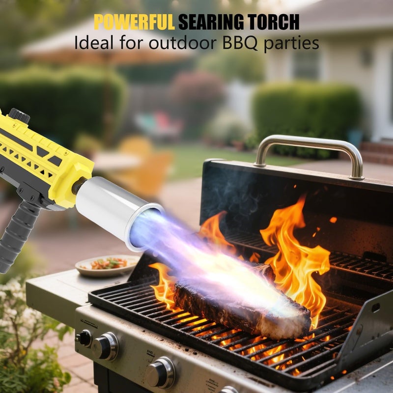 TBTeek Propane Torch, Powerful Propane Grill Torch Gun, Kitchen Blow Torch for Cooking, Adjustable Weed Burner Torch, Charcoal Lighter for BBQ, Searing Steaks, Campfire, Welding(Tank Not Included) - Image 5